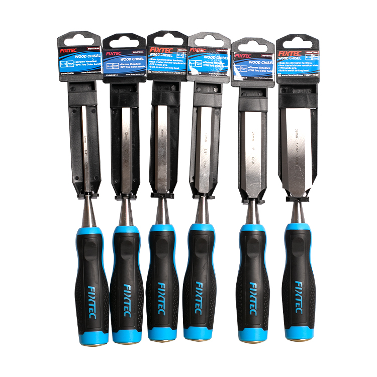 Fixtec Professional Carved Wood Carving Tool Set Carpenter Woodworking Turning Tools 1/4'' 1/2'' 5/8'' 3/4'' 1'' 5/4'' Wood Chisel Set