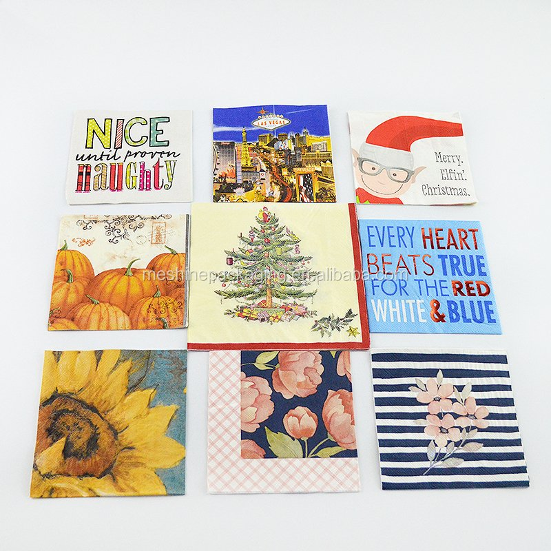 Natural Wood Pulp Paper Tissue Soft and Eco-Friendly Food Grade Napkins in Bars