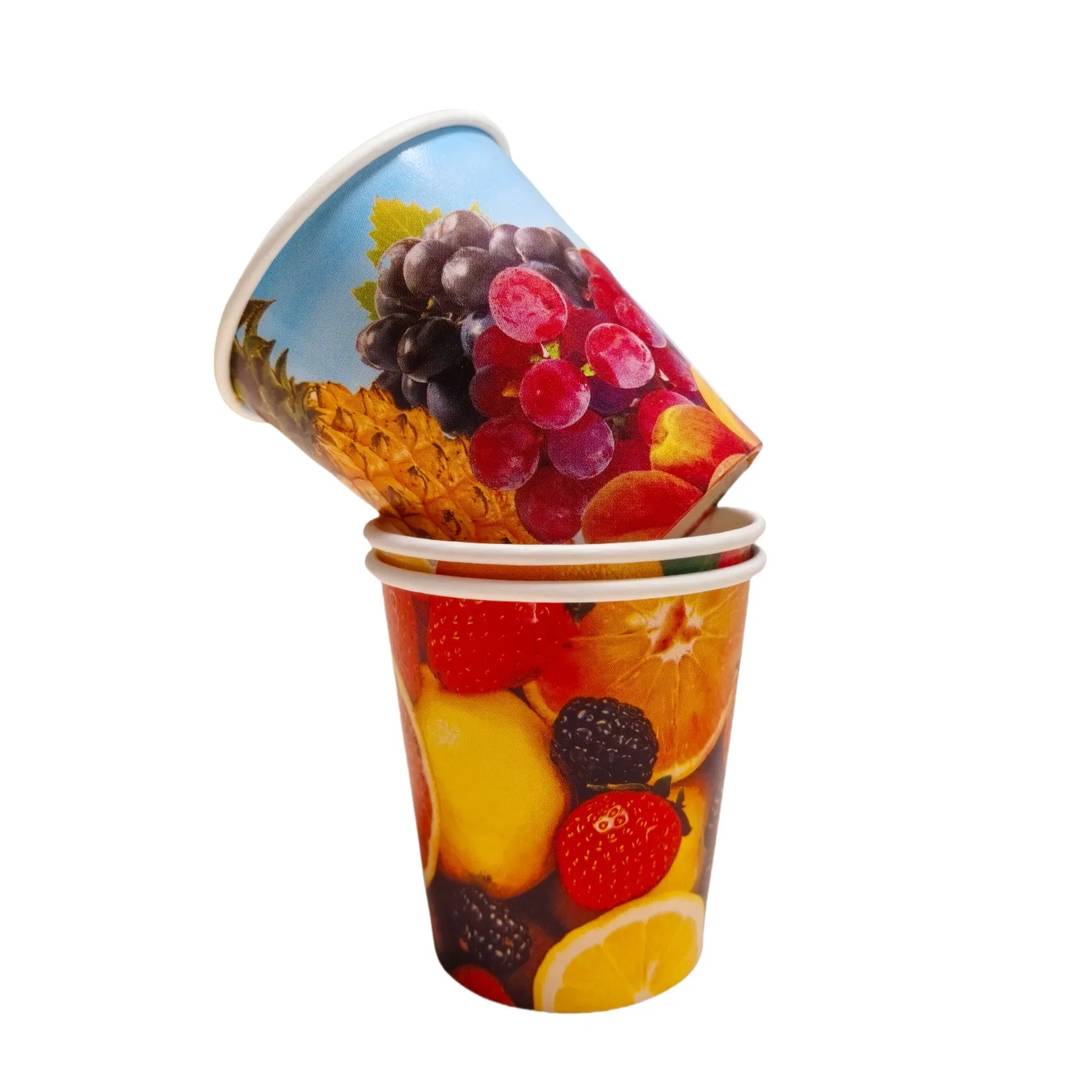 7 Oz Disposable Custom Printed Cold Drinking Paper Cup for Juice