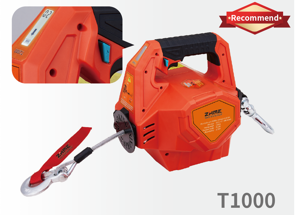 Mini Portable Winch 1000lbs with Lithium Battery