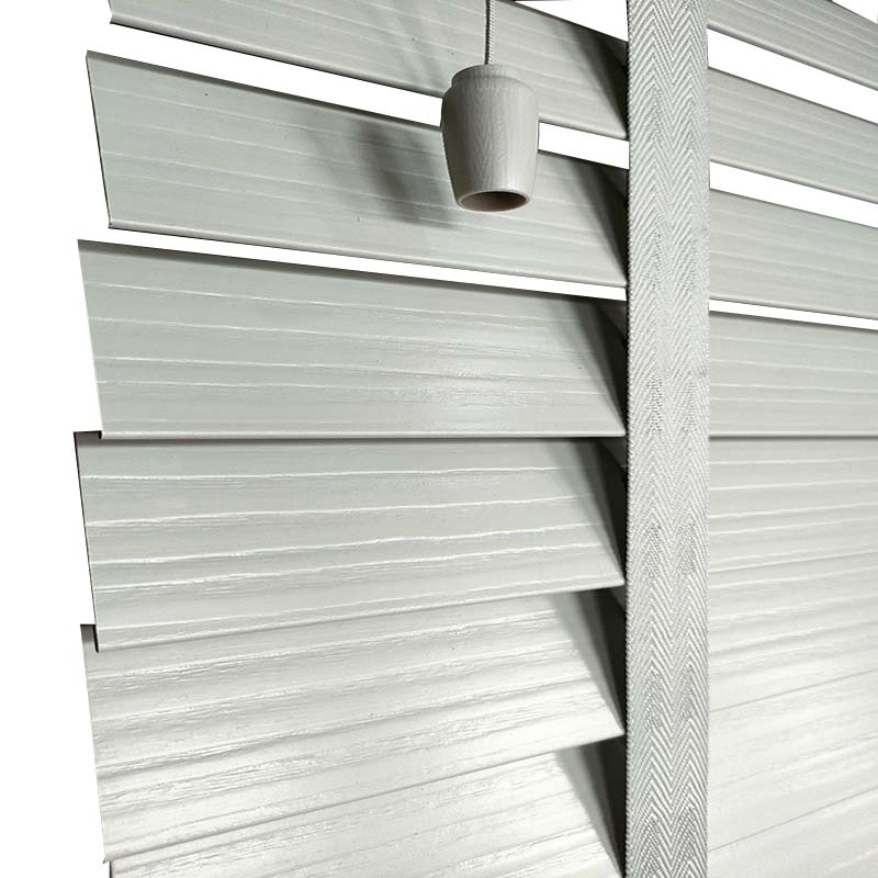 Waterproof Corded PVC Faux Wood Blinds 50mm Vinyl Horizontal Window Blinds