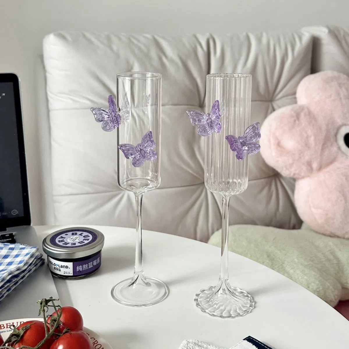 Бокал для вина с бабочкой, вертикальный, 360 мл