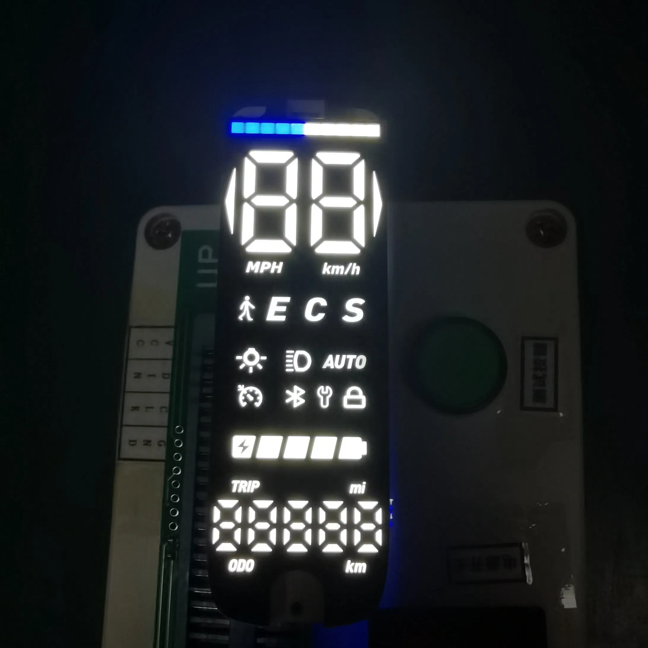 Bright White/Blue Custom 7 Segment LED Displays with IC for Electric Scooter