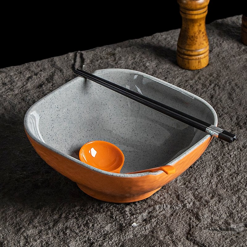 Customized Logo Melamine Round Noodle Bowl Soup Rice Bowl Reusable Lamian Bowl