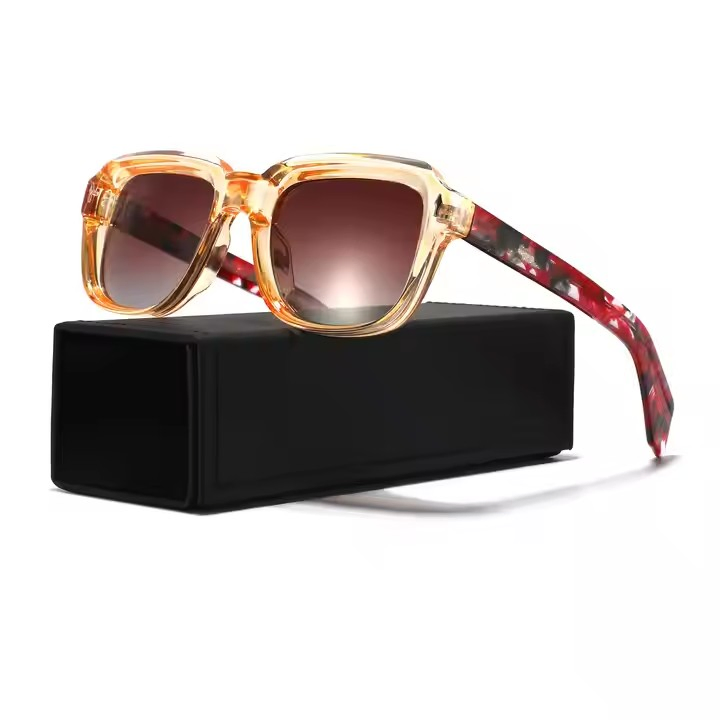 High Quality Custom Logo Tr90 Thick Frame Sunglasses Luxury Brand Custom Logo Acetate Sun Glasses