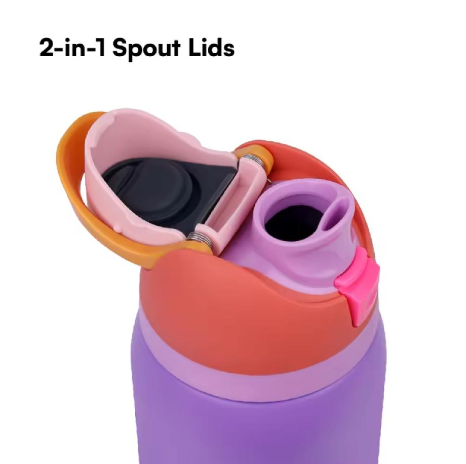 Custom New Design Straw Cap Prevents Leaks Double Wall Insulated Water Bottle