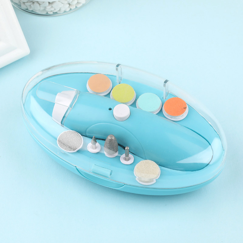 Portable 6PCS Grinding Head Safety Quiet with LED Light Electric Baby Nail Drill