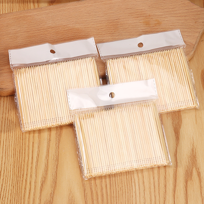 Food Contact Safe Custom Logo 1.6/1.8/2mm Disposable Bamboo Toothpick for Restaurant Party Catering Supplies