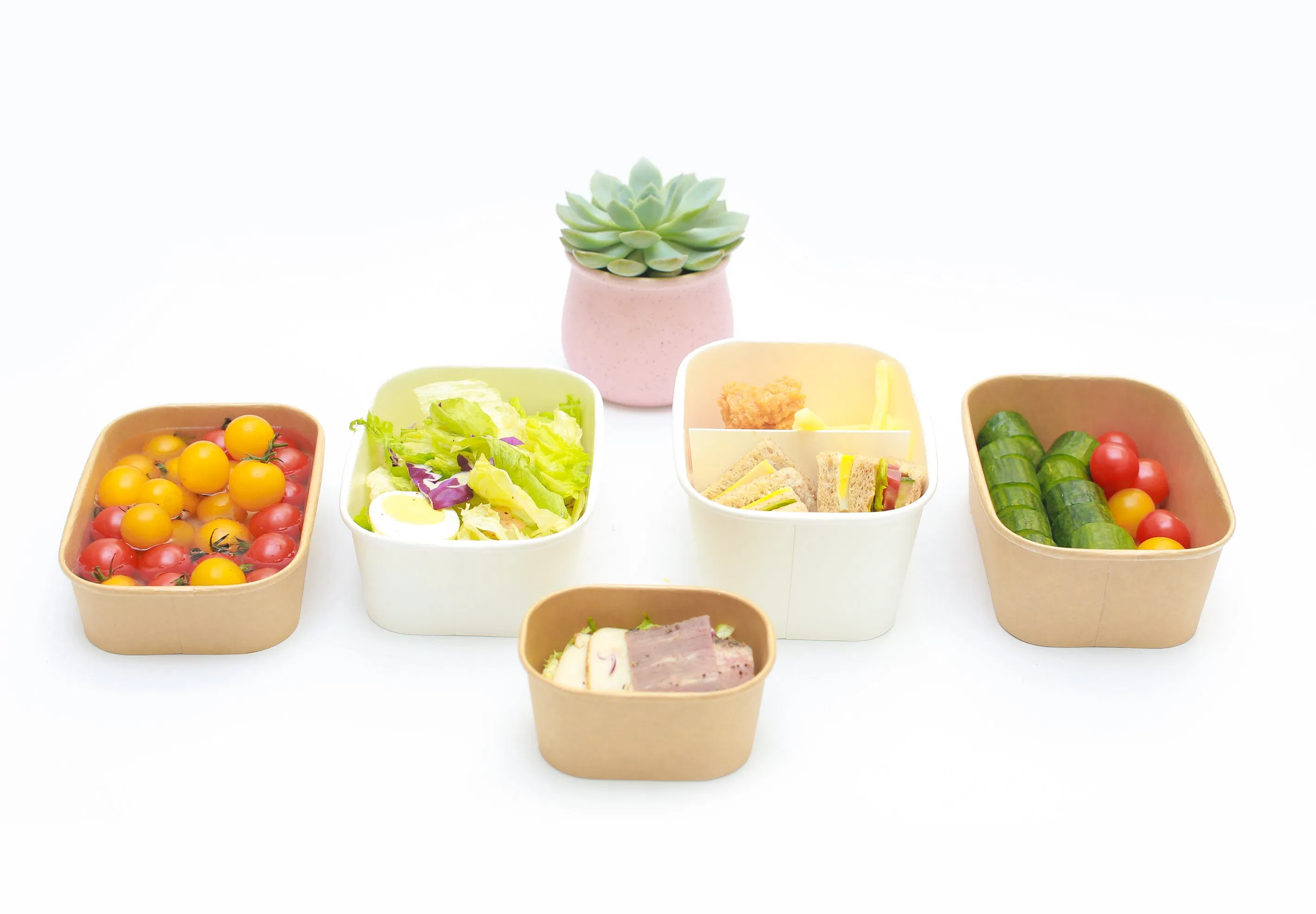 Box Take Away Aluminum Aluminium Bagasse Paper Pulp Biodegradable Food Container
