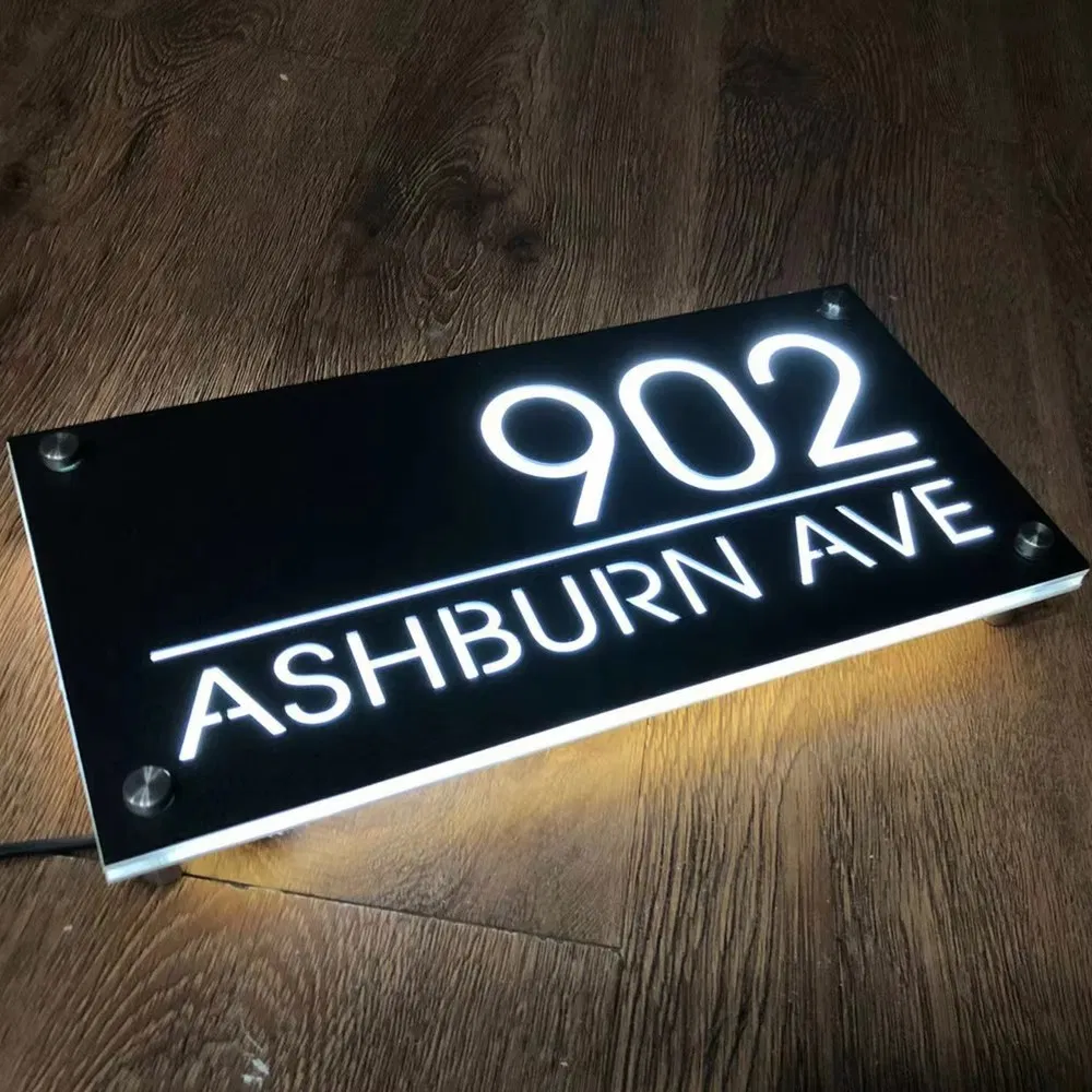 Manufacturer Light up Metal LED House Number Sign Outdoor Backlit Hotel Room Door Plate Home Signhouse Numbers Hotel Room Numbe