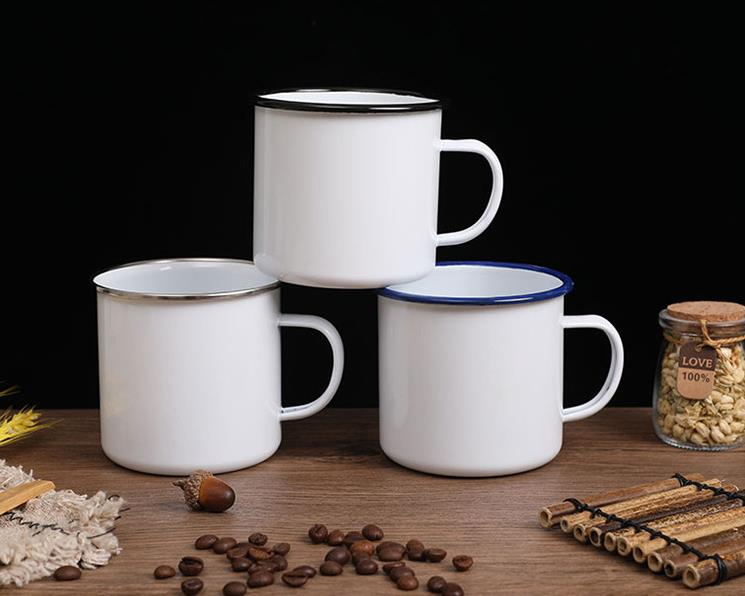 Wholesale 12oz Metal Tea Cup Festival Enamel Gift Coffee Mugs