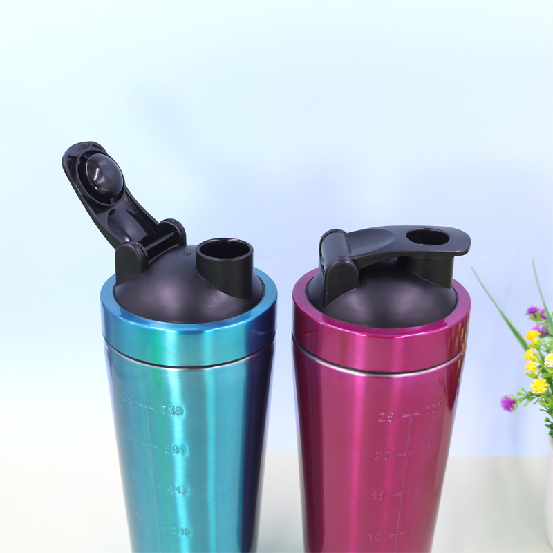 Bottle manufacturer 750ml Hot selling custom stainless steel protein shaker bottle for travel sports gym