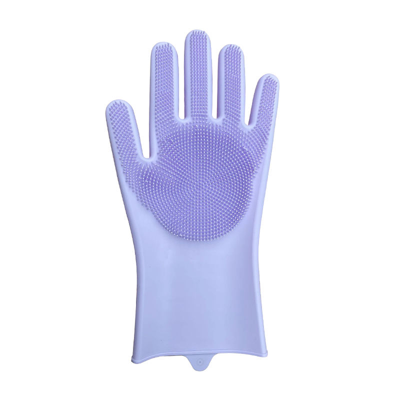 Multi Color Hook Design Good Toughness Easy Disinfection Reusable Silicone Gloves with Wash Brushes