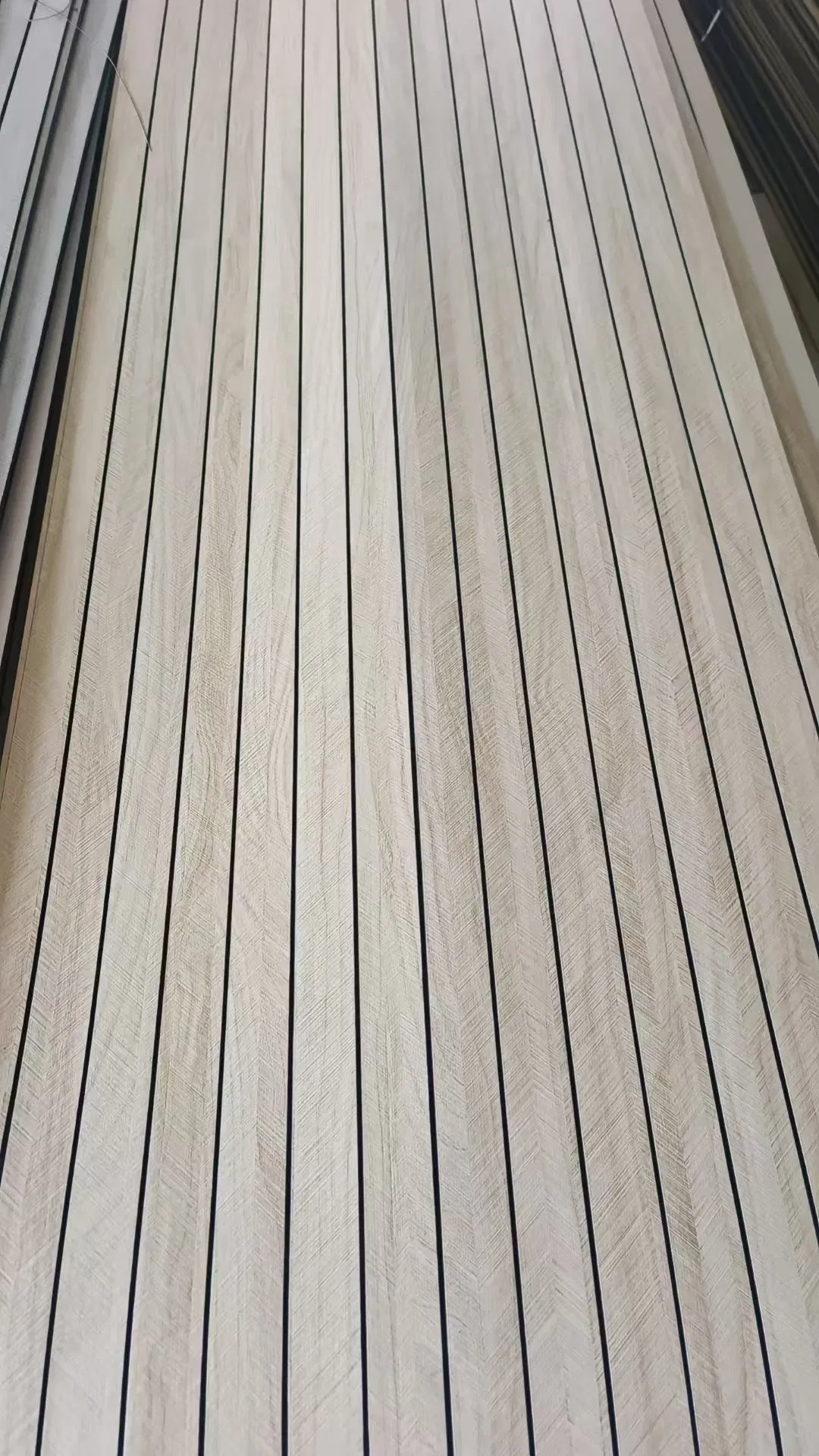 Wood Grain Grille Panel Peel Stick Wall Sticker Grille Decorative Stickers for Living Room TV Decoration