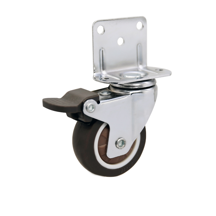 New 1.5" U Shaped Clips with Brake Customized High-Quality TPR Wheels Light Duty Caster