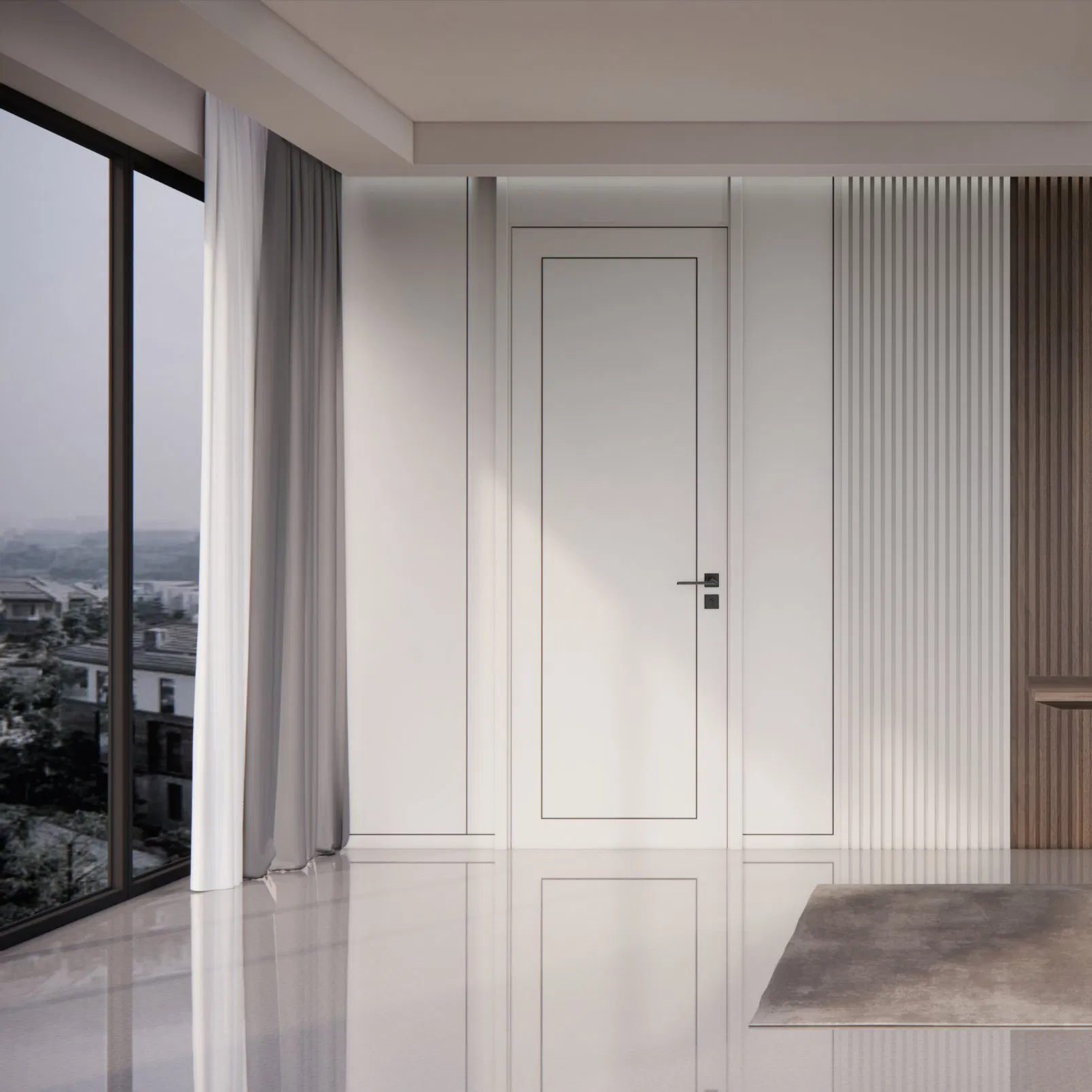 Premium Solid Pine Wood Door for Hotels and Apartments