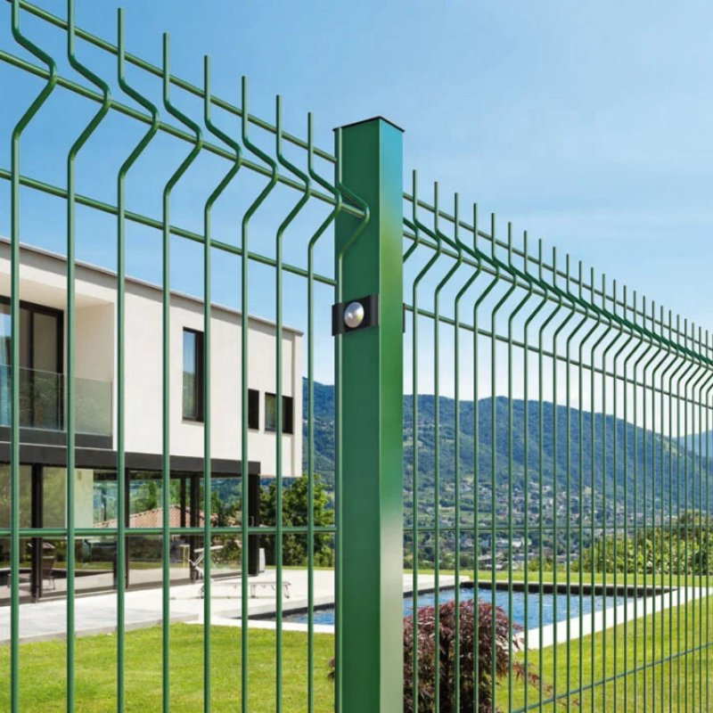 Easily Assembled Highway Security Galvanized Metal V Press Fence Triangle Bending Welded 3D Curved Wire Mesh Fence Panel PVC Coated Iron 3D Bend Wire Fence