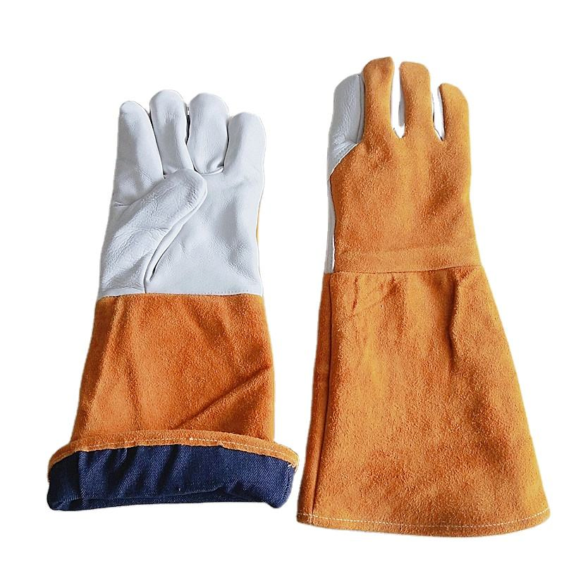 High-Quality Cowhide Leather Cooking Gloves for BBQ Safety