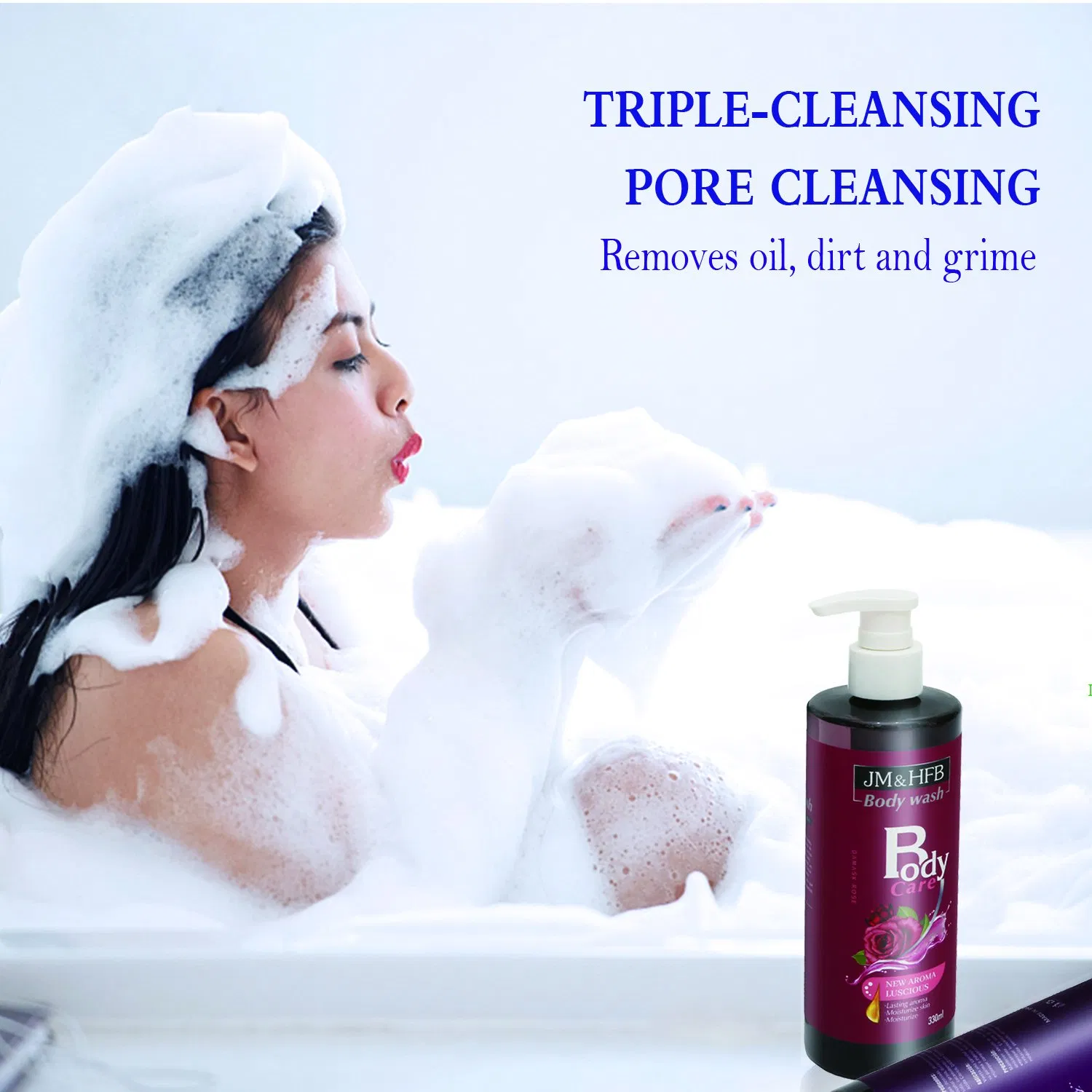 Private Label Natural Ingredient Anti-Bacterial Deeply Clean Body Caresilky 330ml Shower Gel
