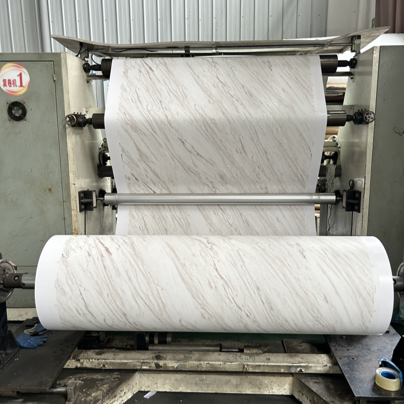 High Quality UV Anti Scratch Marble Stamping Foil for PVC Wall Panels Decorative Films with Glossy Surface Furniture Films for Laminate Vacuum Press