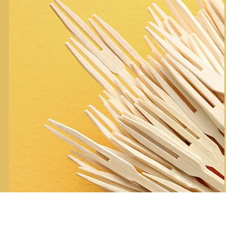 Free Sample Disposable Cake Dessert Salad Fork Buffet Bamboo