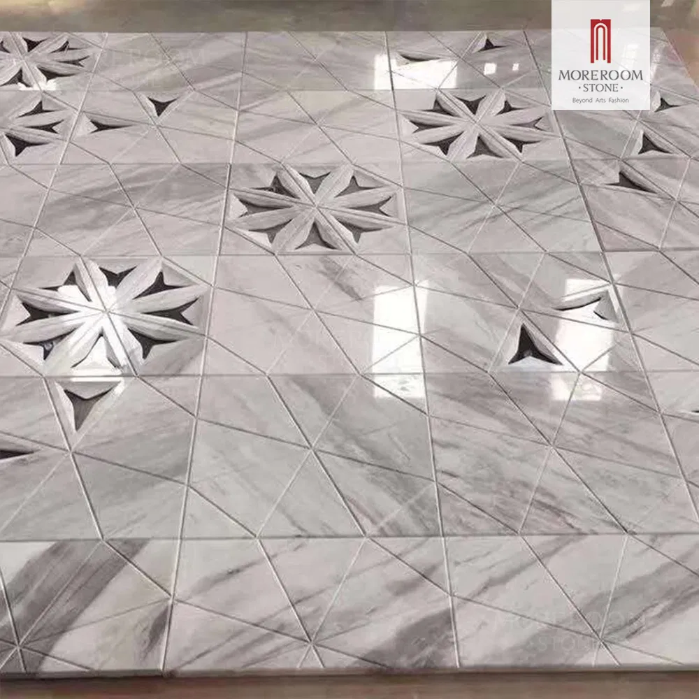 Natural Bookmatch White Marble Slabs for Indoor Flooring and Walling