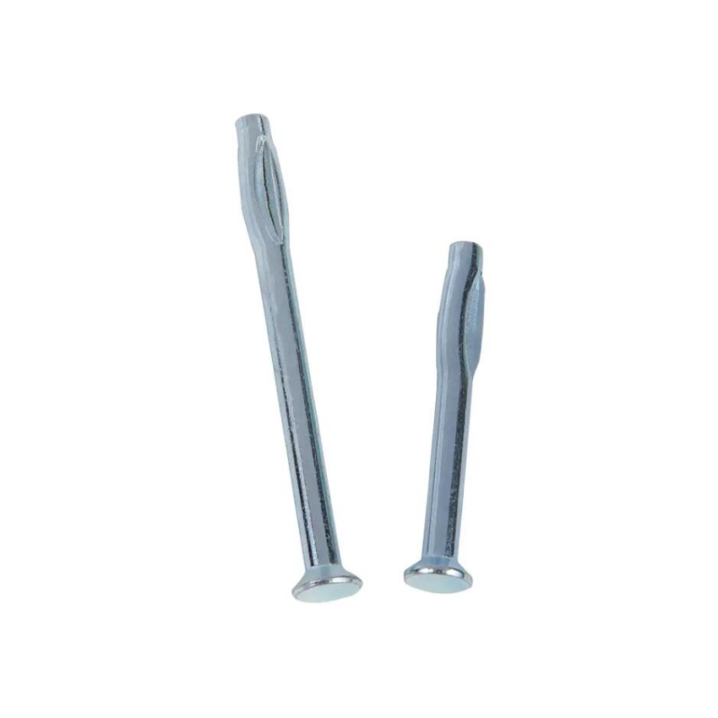 1/4 3/8 3/16 in Zinc Plated Pre-Expanded Flat Round Head Hammer Set Nail Anchors Split Spike Drive Anchor