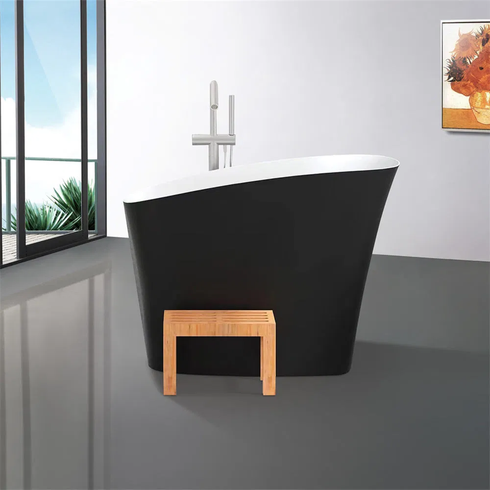 Акриловая ванна овальная отдельностоящая черная