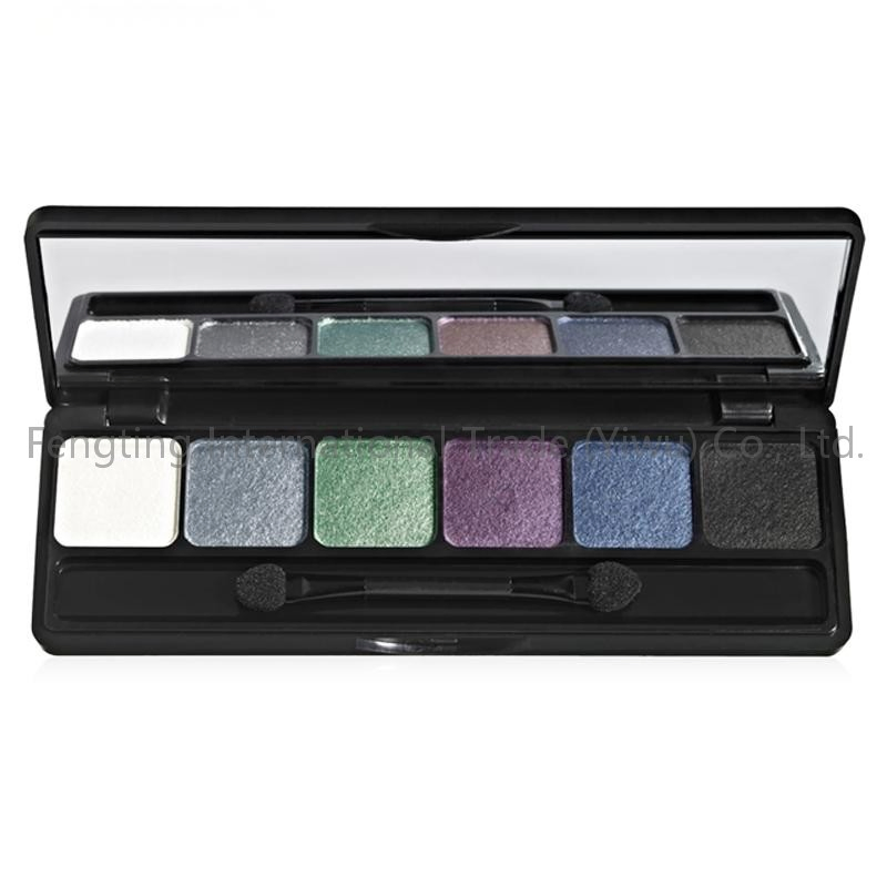 OEM/ODM Wholesale 6-Color Glitter Shimmer Eye Shadow Palette Shiny Powder with Contracted Design as Base for Enhancing Eye Makeup