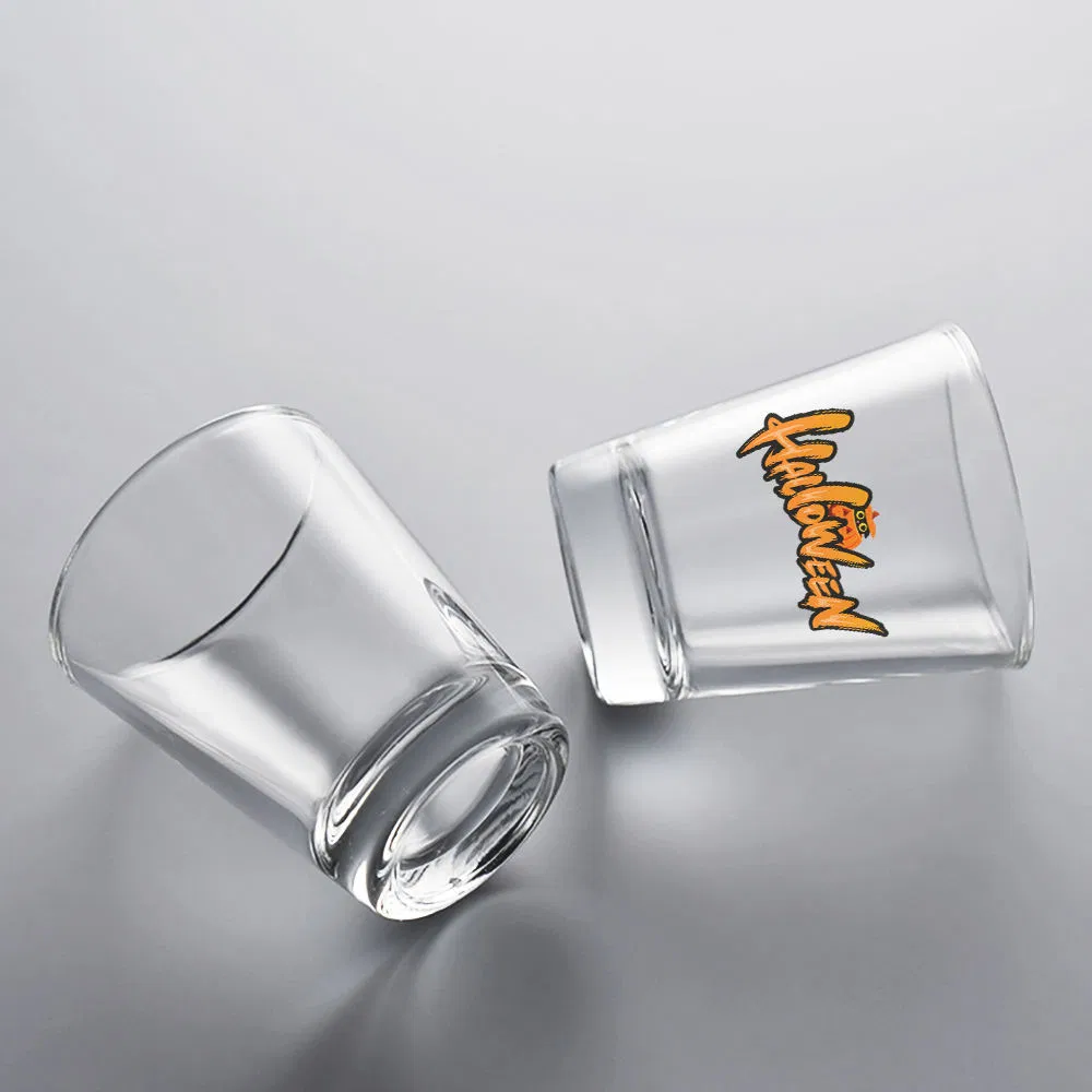 Customized Logo Mini Clear Frosted Sublimation 1.5oz Souvenir Mini Shot Glass 50ml 3oz Whiskey Liqueur Shot Glass Cups