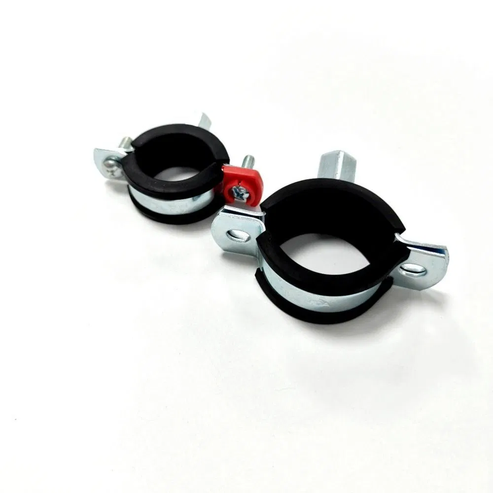 Strut Channel Fitting Pipe Clamp with Rubber Bracket Galvanized Carbon Steel