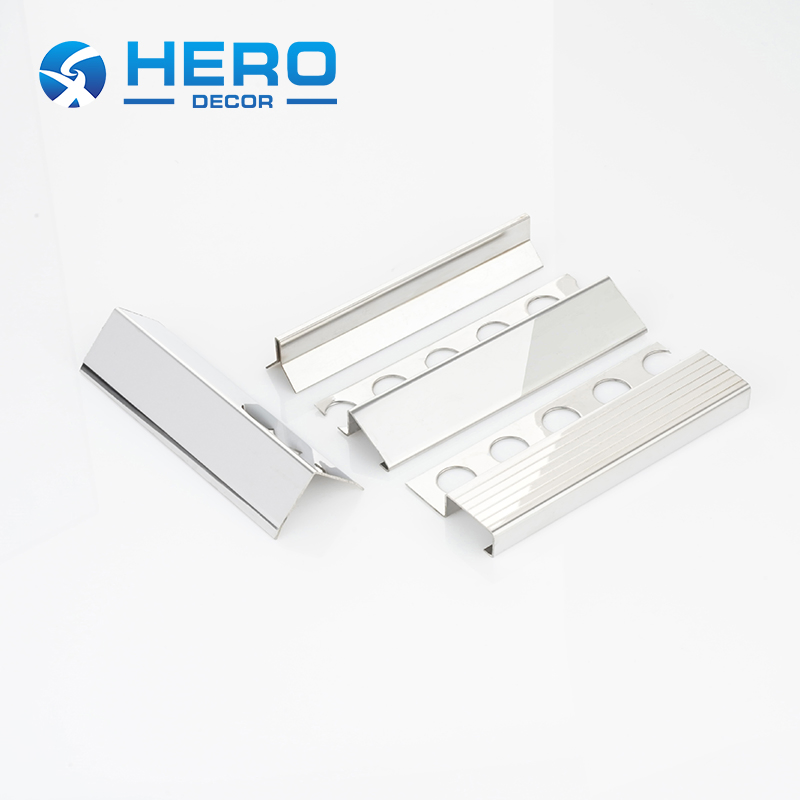 Corner Tile Trim Stainless Steel Sample 15-22mm Thickness Grade Carpet Waterproof Hero Metal Bath Seal Curved Triangle Shape Ceiling Strip
