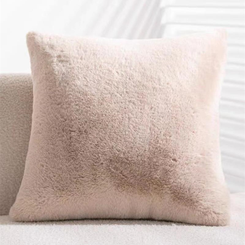 Polyester Fake Fur Cushion of Gift Pillowcase Sofa Cover Travel Pillow