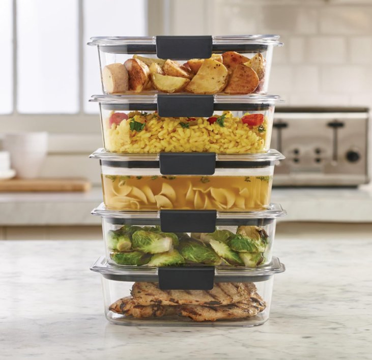Food Storage Containers Set BPA Free Airtight Lids Ideal for Lunch Meal