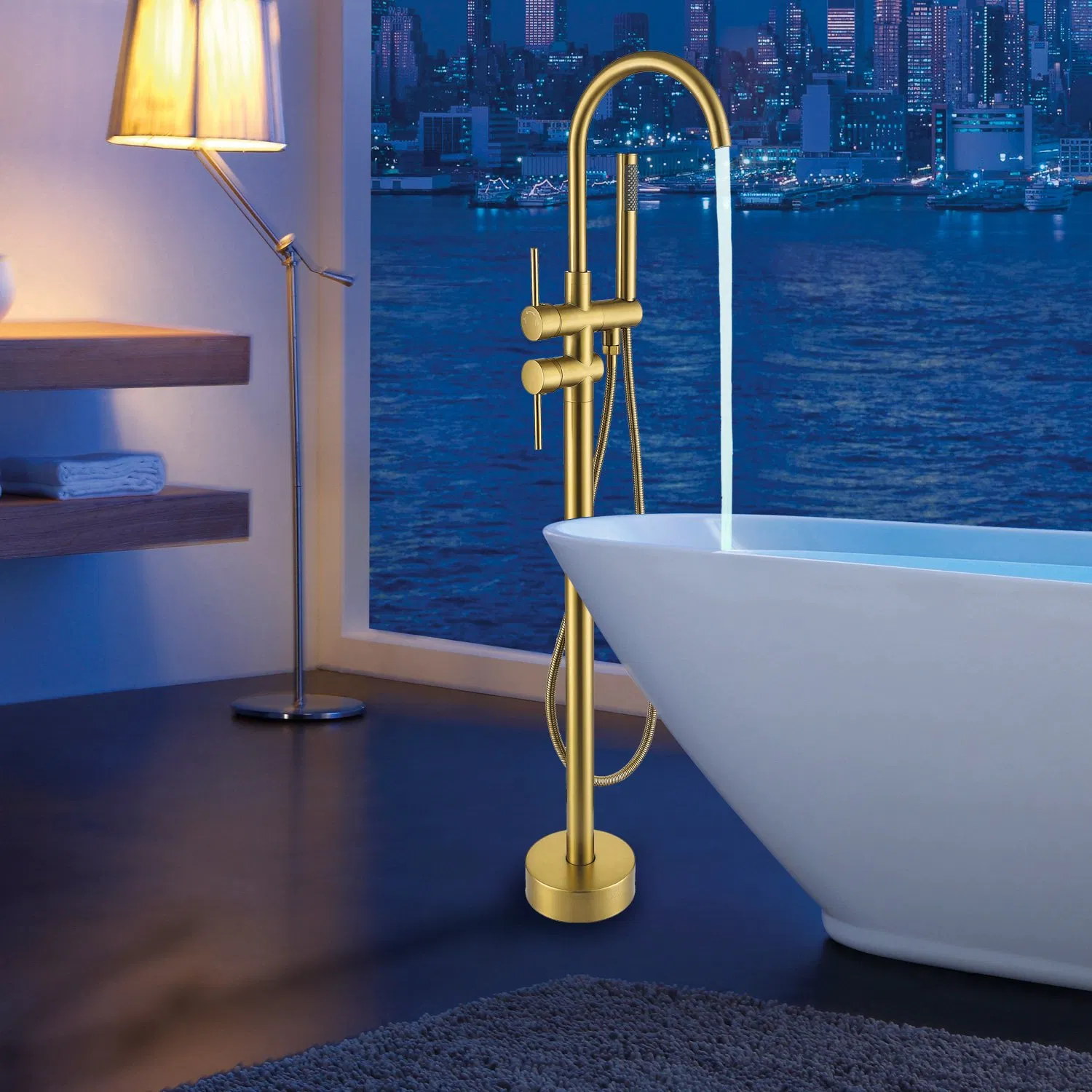 Смеситель для ванны Matte Black с водопадом