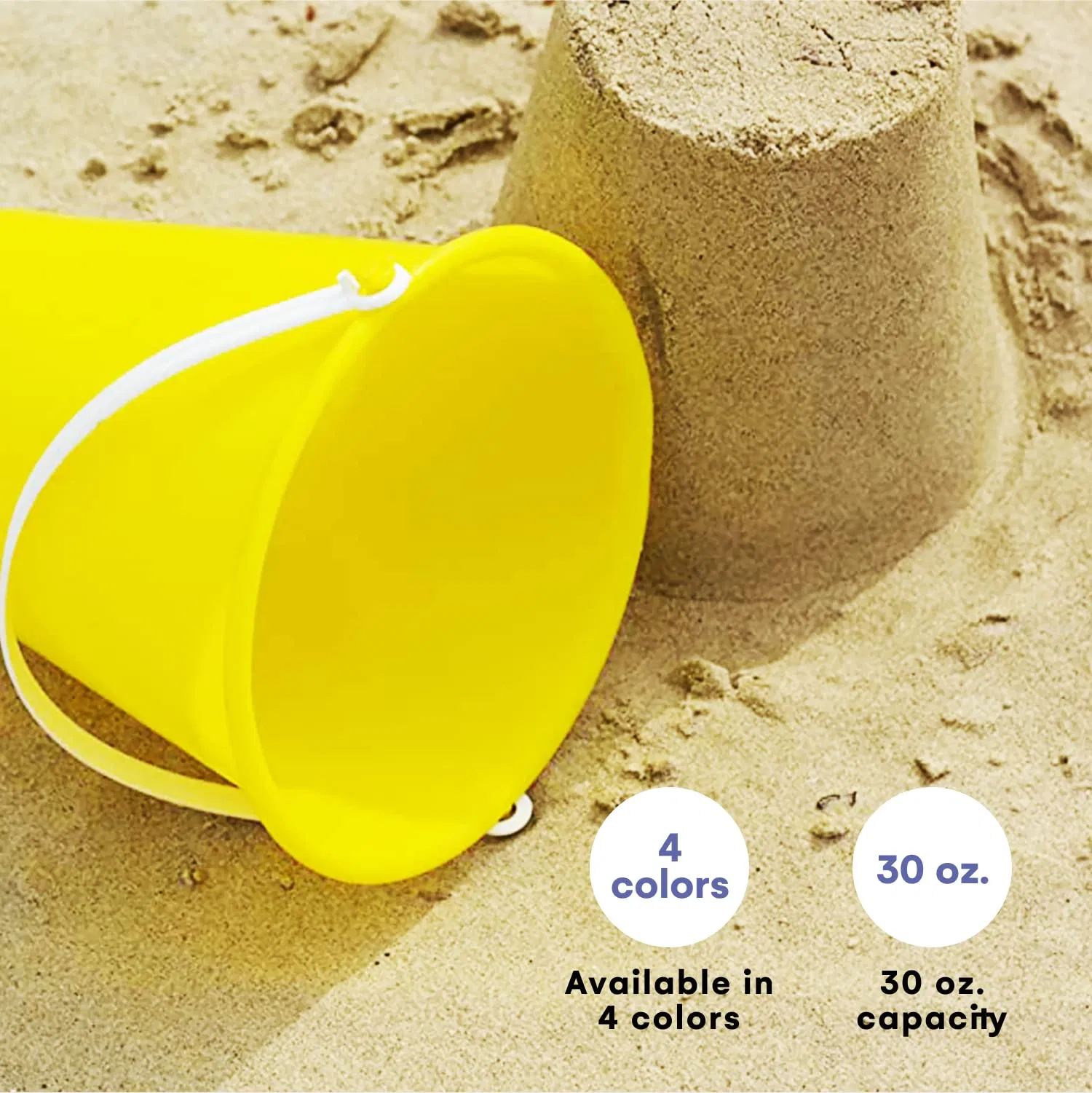 6PCS Beach Pails Sand Buckets Shovels Toy Pool Swim Toys Kids Toddler Sandcastle Buckets