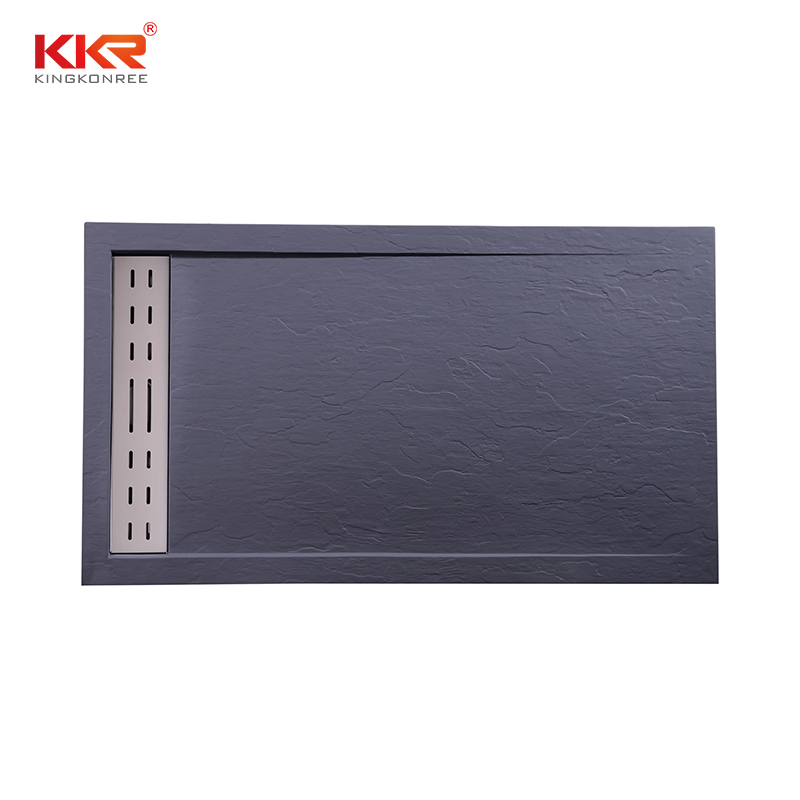 Custom Bathroom Black Poly Marble Shower Base Shower Tray