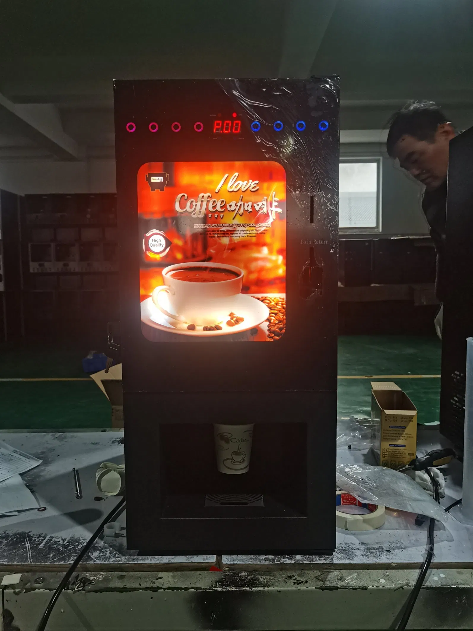 Hot Sales Coin Operated Coffee Vending Machine Wf1-303V-a