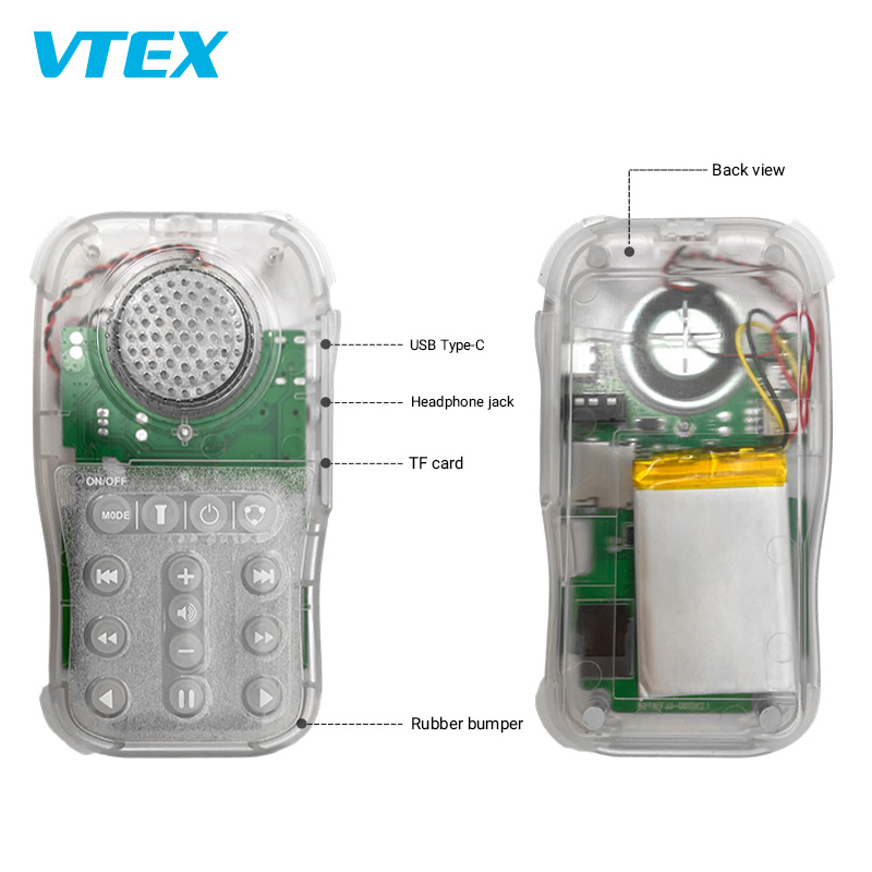 Prison Jail Inmate Use Safe Security Transparent Case See Through 4GB 8GB 16GB Memory Mini FM Radio Quran MP3 Audio Bible Player