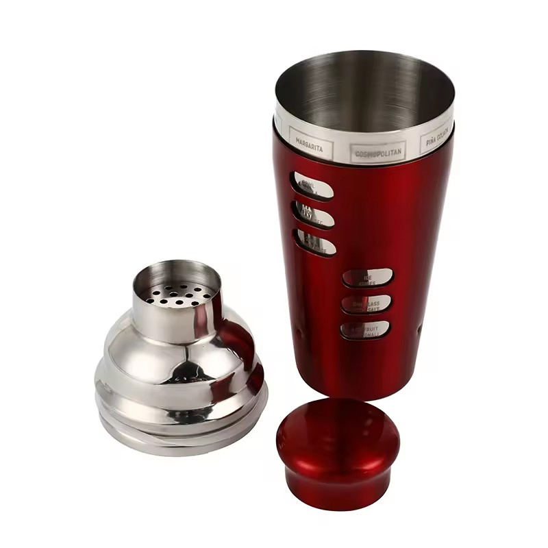 Красный коктейльный шейкер 5 предметов, барный набор