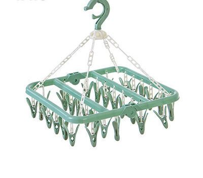 Plastic Foldable Hanging Clip Space Saving Drying Rack Hanger Clothespin