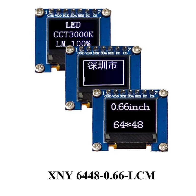OLED-дисплей 0.66 дюйма 64x48, белый шрифт, SPI/I2C