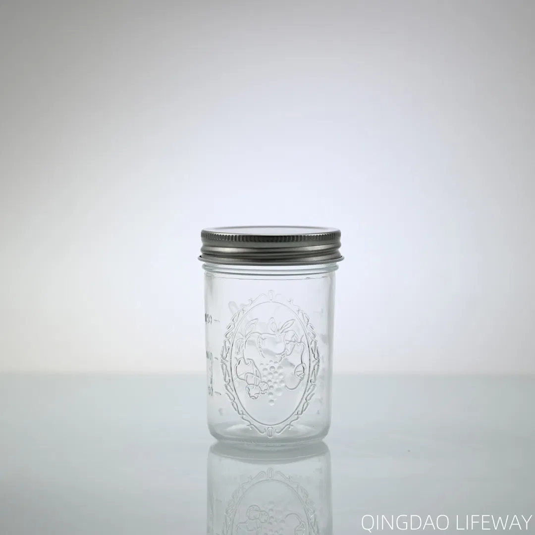 Wholesale Clear Glass Mason Jar Silver Metal Lid Empty Food Storage Jar for Jelly Candy Chocolate Kitchen for Canned