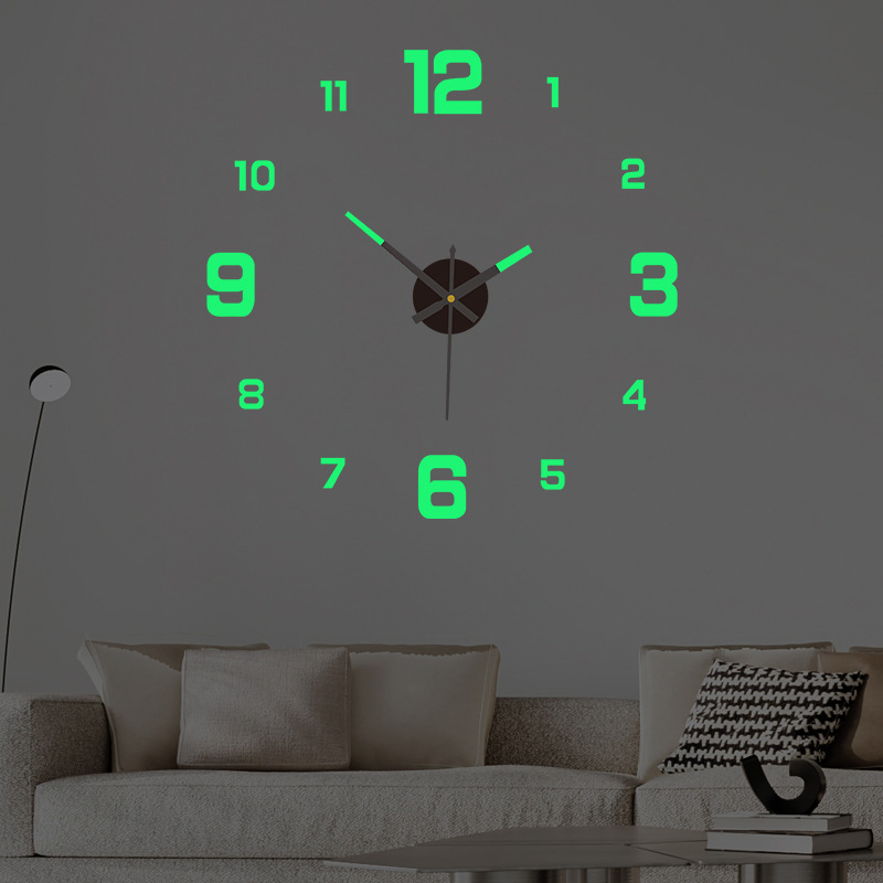 Creative Digital Luminous Clock Personality Home DIY Simple Wall Clock