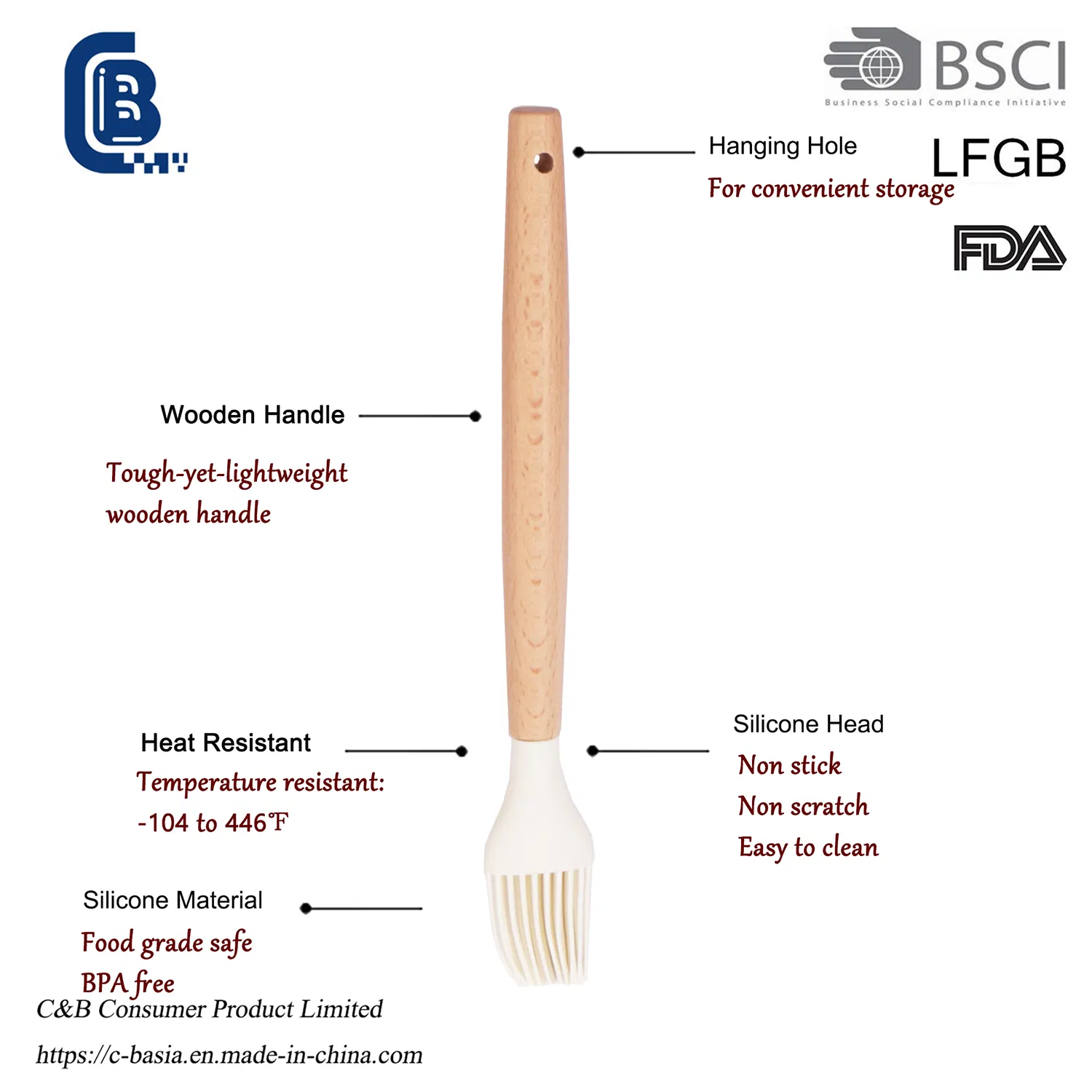 Набор кухонных принадлежностей из 12 предметов с деревянными ручками