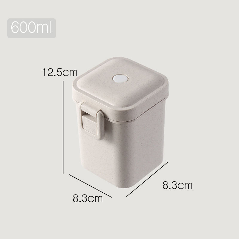 Sustainable Wheat Straw Lunch Box Set with Reusable Cutlery and Lid