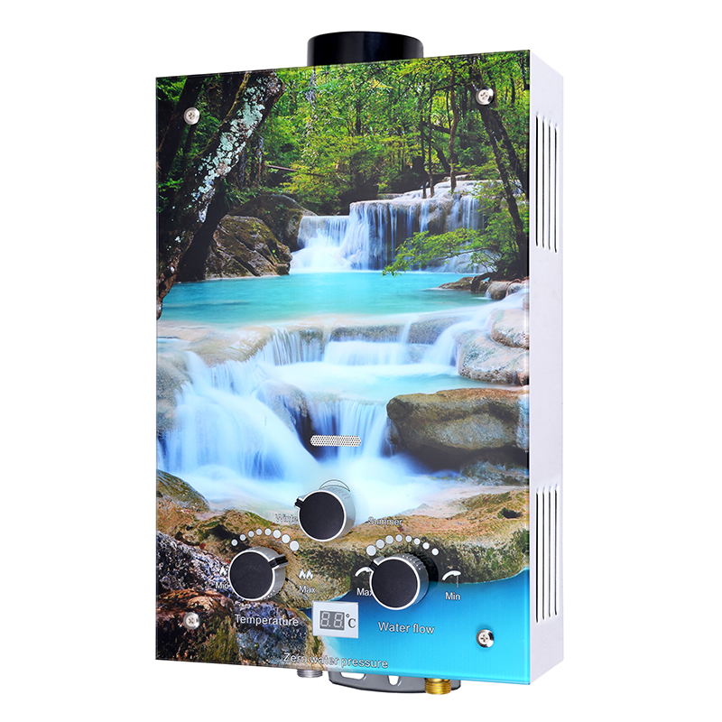 Home Appliance Tankless CE Bathroom Gas Water Heater Stable Calentador De Agua with Glass Panel