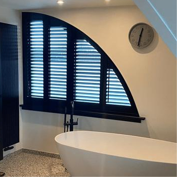 Shaped Plantation Shutters for Hotel with Good Quality