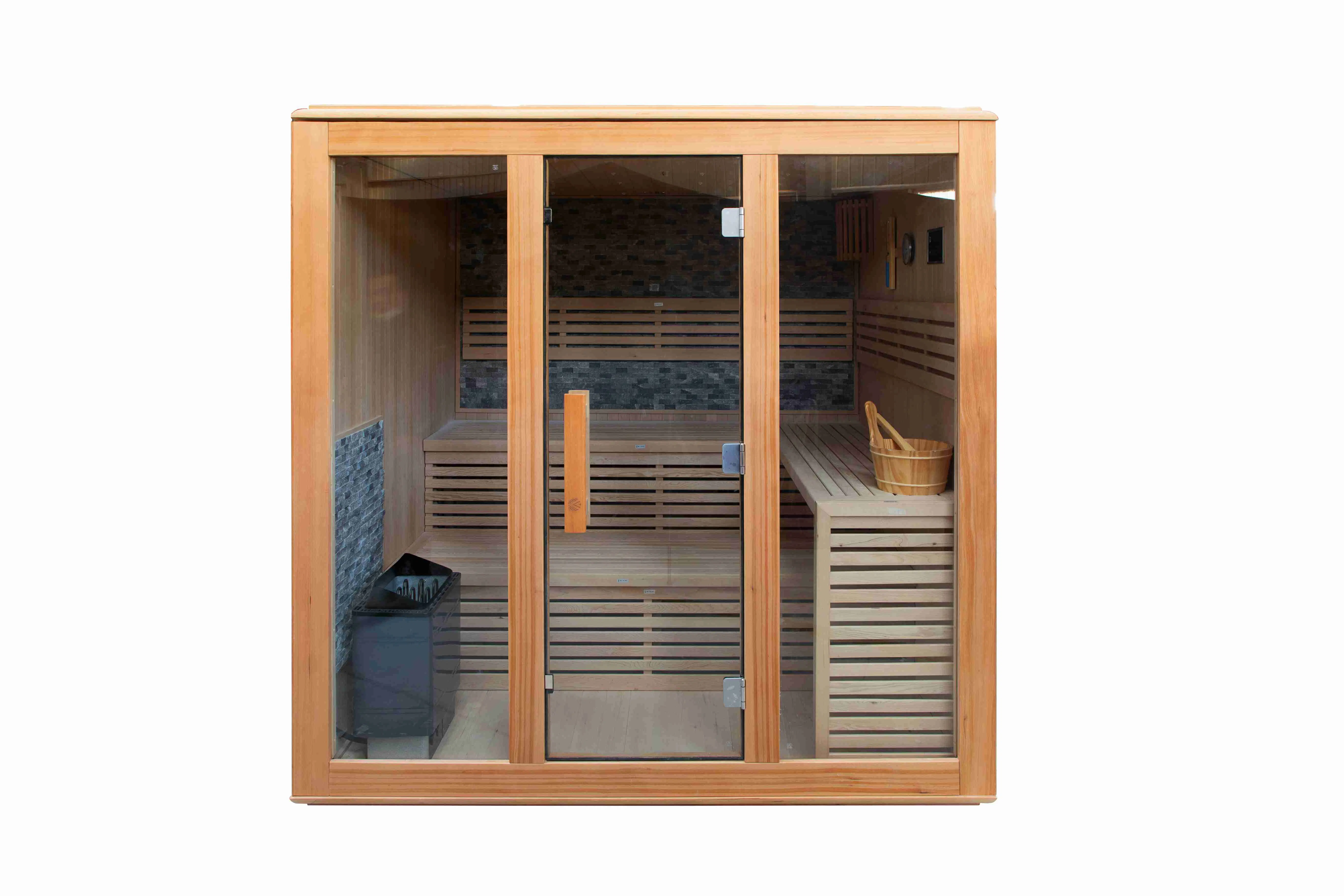 All-Wood Indoor Sauna Room Solid Wood Construction with Complete Health Facilities