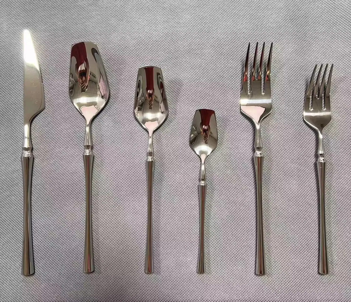 Gold Sliver Flatware Knife Spoon Fork Silverware Dishware Tableware Wedding Cutlery Sets